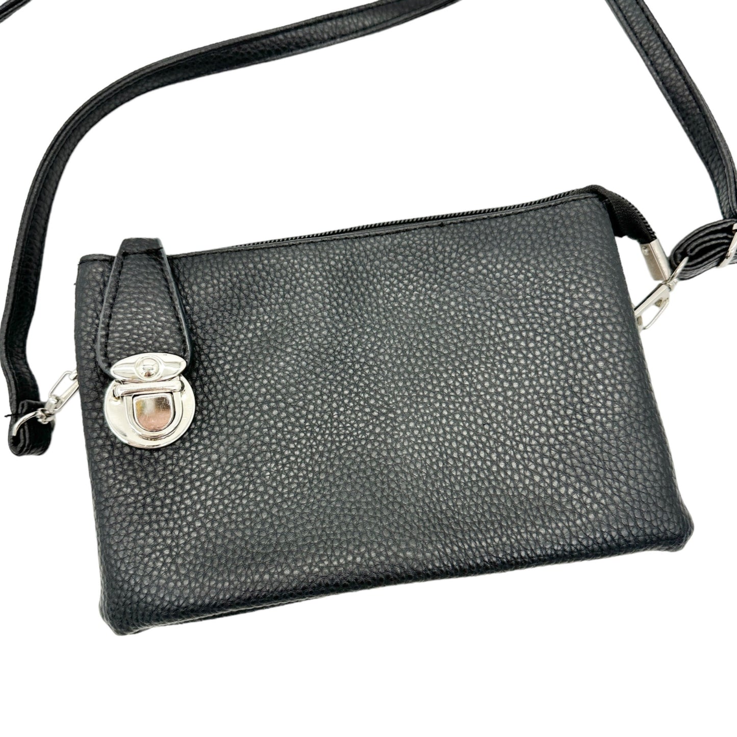 Crossbody Bag Purse Handbag Black Adjustable Strap Zipper Pockets