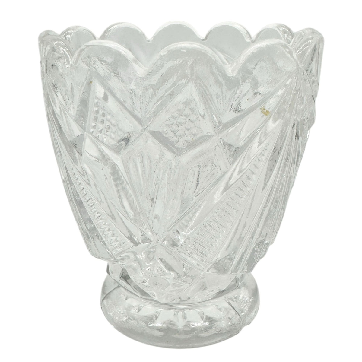 Rex Fancy Cut 4 Pc Childrens Table Set Clear EAPG Etched Glass Vtg Design 2.5"H