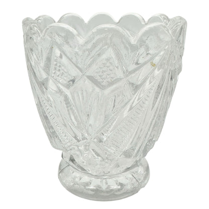 Rex Fancy Cut 4 Pc Childrens Table Set Clear EAPG Etched Glass Vtg Design 2.5"H