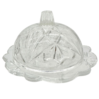 Rex Fancy Cut 4 Pc Childrens Table Set Clear EAPG Etched Glass Vtg Design 2.5"H