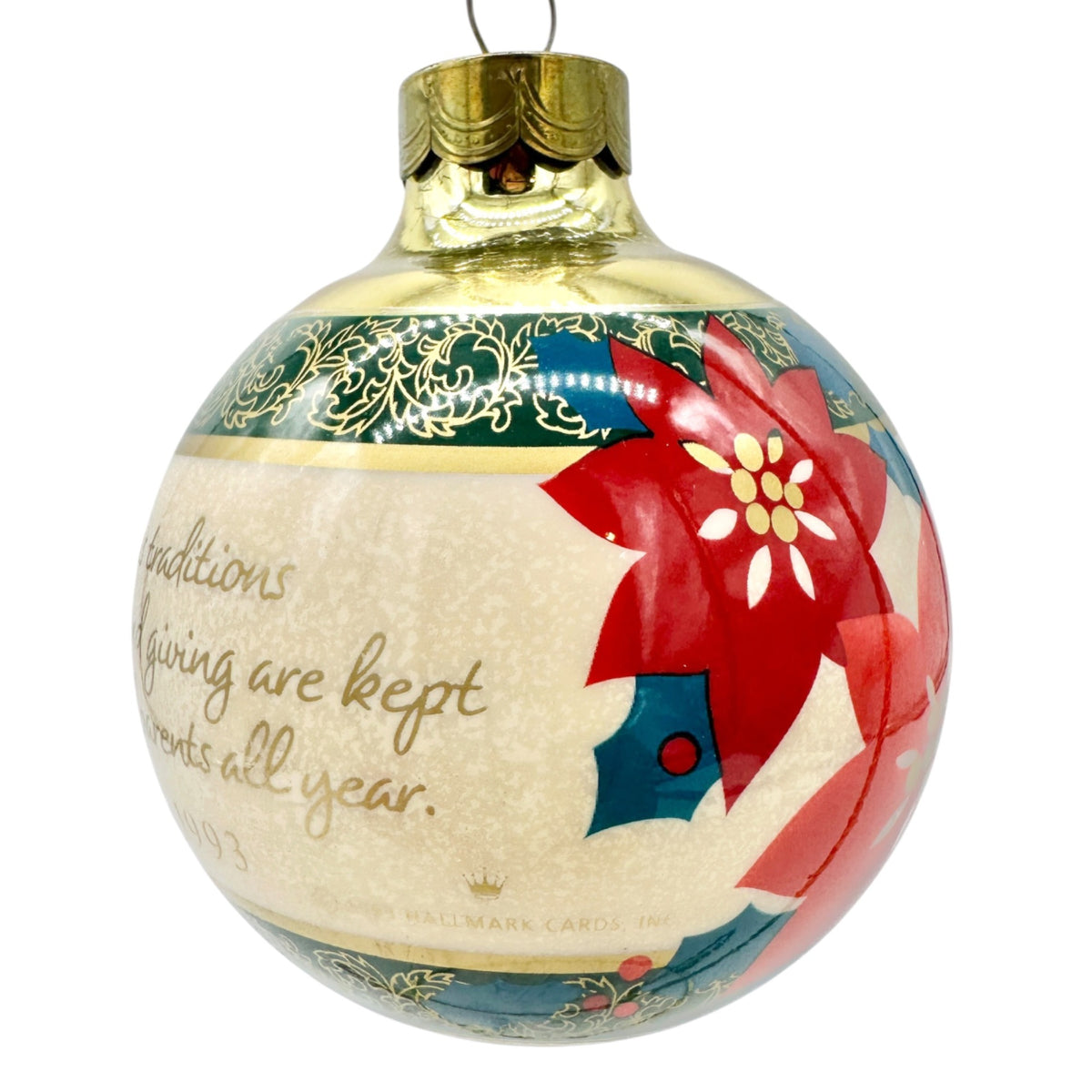 Hallmark Keepsake Ornament Grandparents Glass Ball 1993 Christmas Traditions