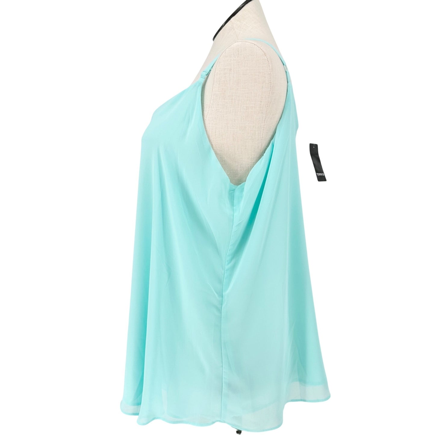 Torrid 3 Sophie Chiffon Swing Cami Top Water Ballet Light Blue Sleeveless 22-24