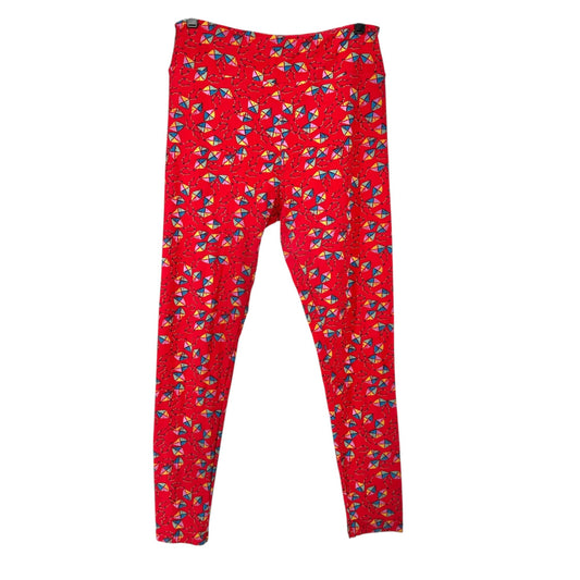 LuLaRoe Leggings Womens Tall and Curvy Red Kites Size 12-22 Soft