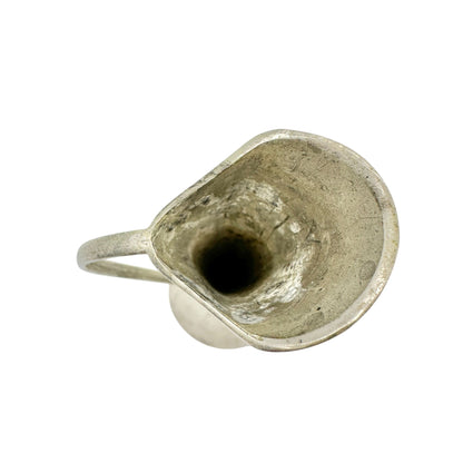 Vintage Silver Plated Vase With Handle Made In Hong Kong 7 inches Tall