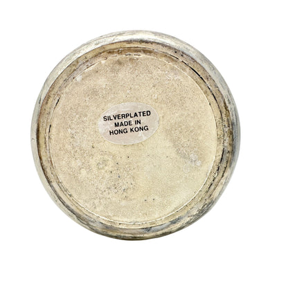 Vintage Silver Plated Vase With Handle Made In Hong Kong 7 inches Tall