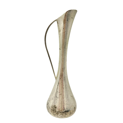 Vintage Silver Plated Vase With Handle Made In Hong Kong 7 inches Tall