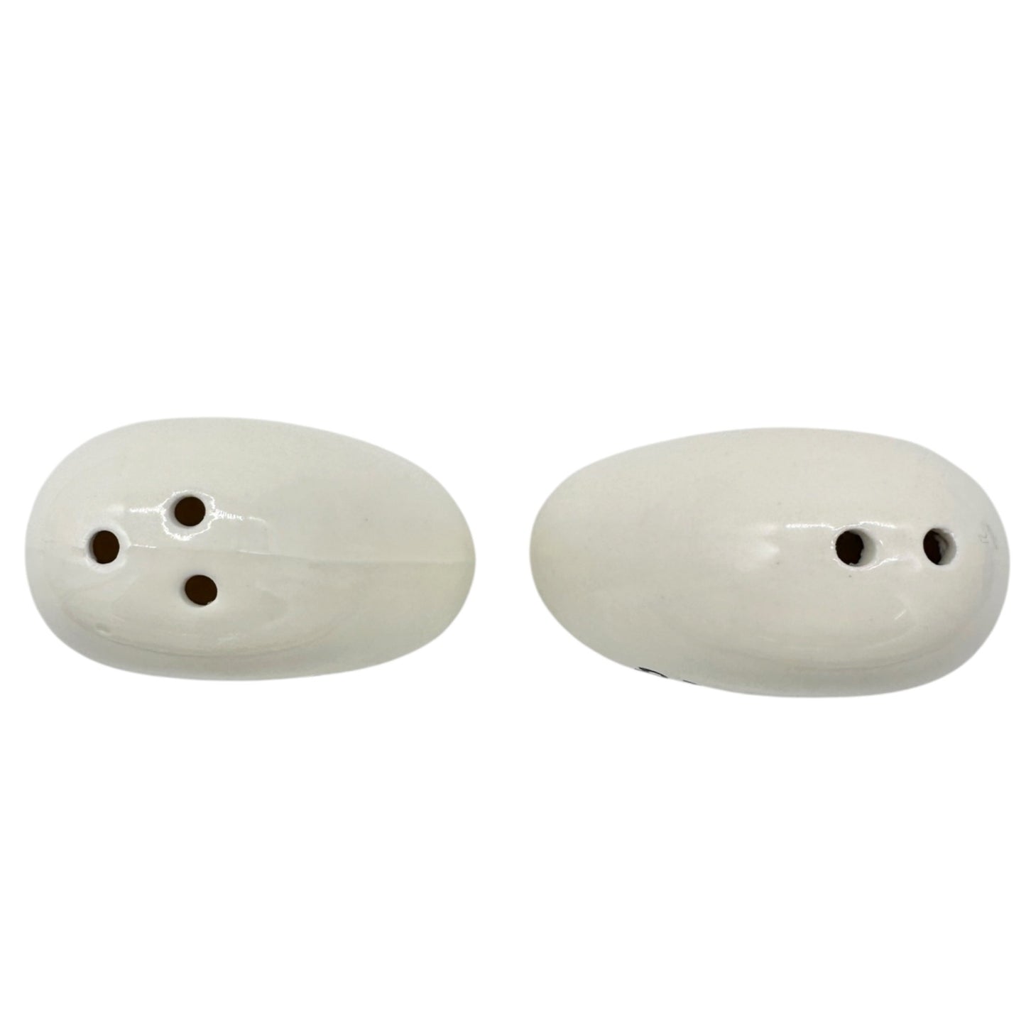 Salt and Pepper Shakers White Ceramic Hearts You & Me and Always & Forever Text