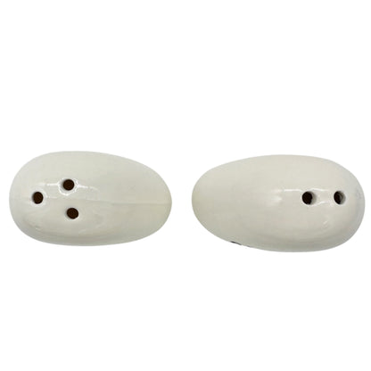 Salt and Pepper Shakers White Ceramic Hearts You & Me and Always & Forever Text
