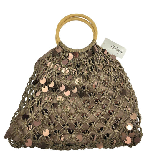 GaBaangs hoop handle sequin bag Brown tote small convenient cute NWT