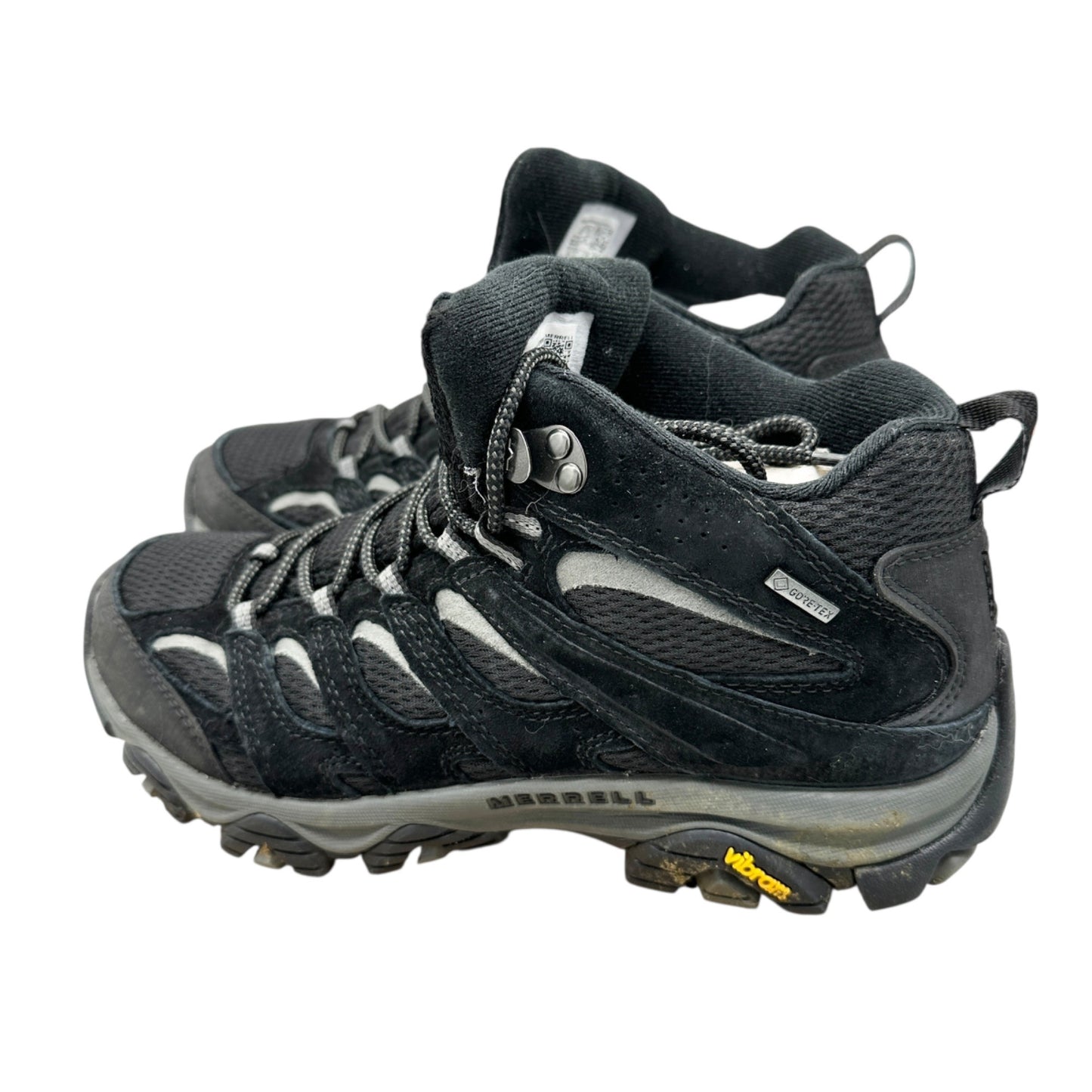 Merrell Moab 3 Mid GTX Hiking Boots Womens 10M Black Grey Waterproof Vibram Sole