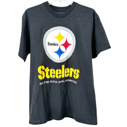 Pittsburgh Steelers Tshirt Size M Six-Time Super Bowl Champion Black NFL Apparel