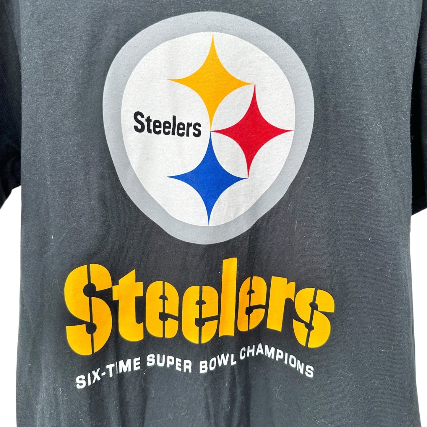 Pittsburgh Steelers Tshirt Size M Six-Time Super Bowl Champion Black NFL Apparel