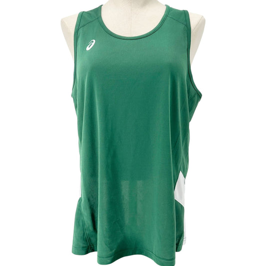Asics Motion Dry Tank Top Womens XL Green White Lightweight Breathable Athletic