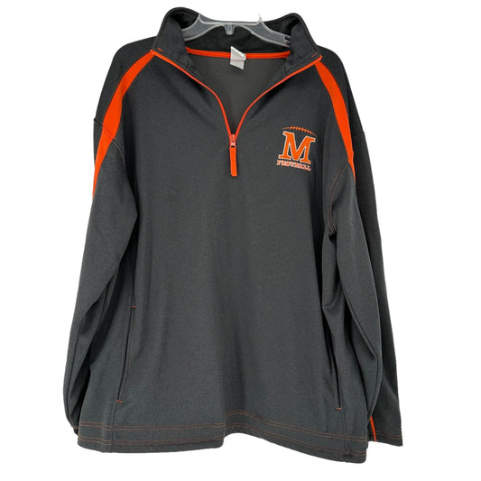 Badger Sport Pullover Jacket XL 1/4 Zip Middletown Football Gray Orange