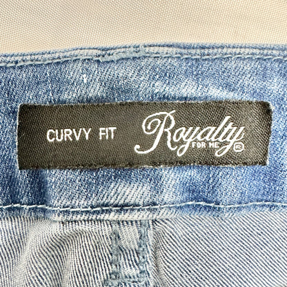 Royalty For Me Denim Jeans Womens Size 18W Curvy Fit Distressed Light Wash