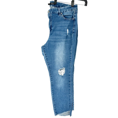 Royalty For Me Denim Jeans Womens Size 18W Curvy Fit Distressed Light Wash
