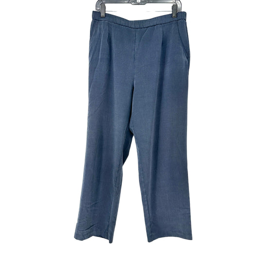 Briggs New York Pants Womens 16W Blue Elastic Waist Wide-Leg Relaxed Fit