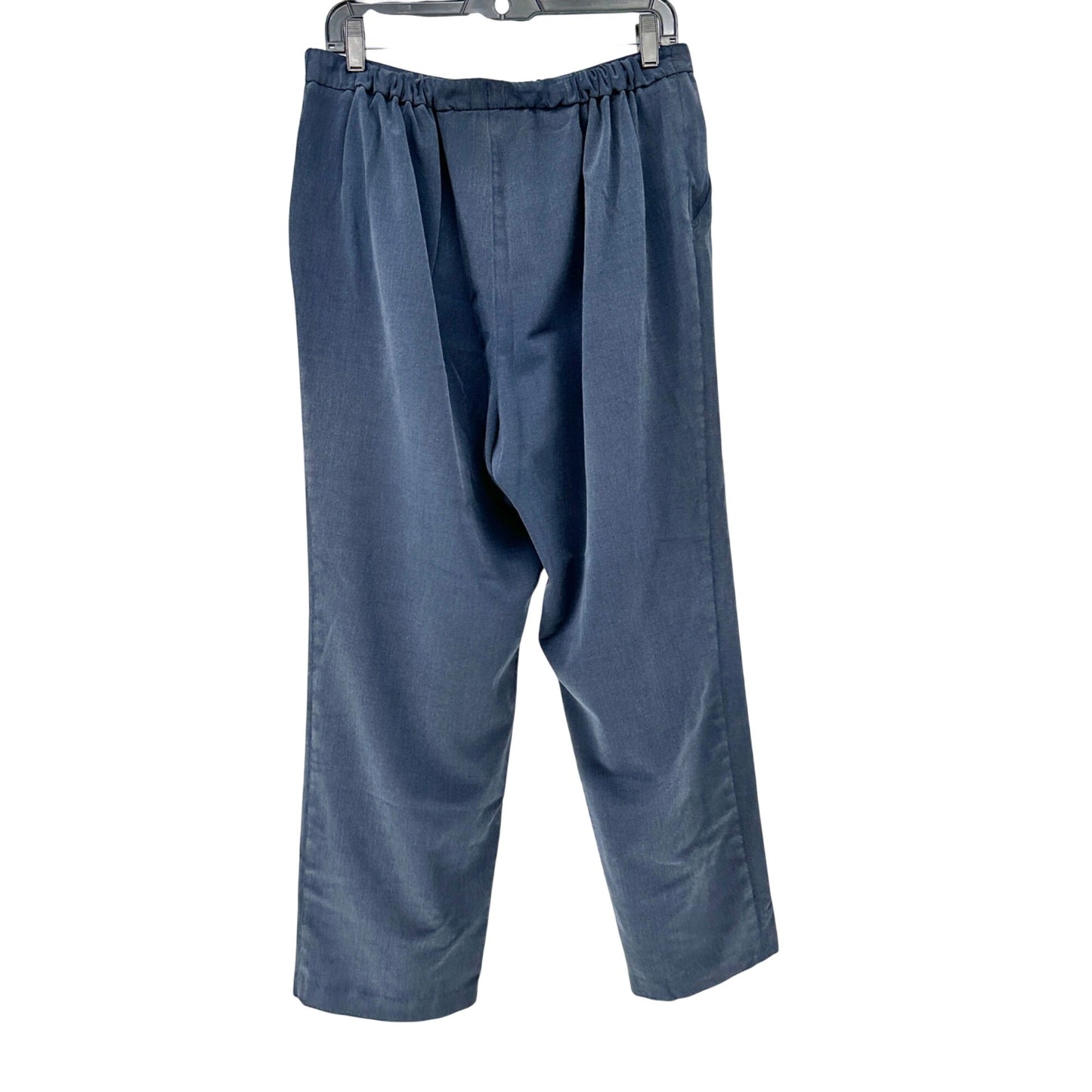 Briggs New York Pants Womens 16W Blue Elastic Waist Wide-Leg Relaxed Fit