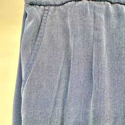 Briggs New York Pants Womens 16W Blue Elastic Waist Wide-Leg Relaxed Fit