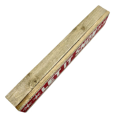 Let It Snow Wooden Holiday Decoration Sign 15" L x 2.5" H Red White Rustic Style