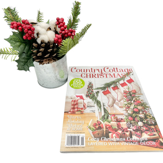 Country Cottage Christmas Magazine with Ashland Holiday Floral Arrangement