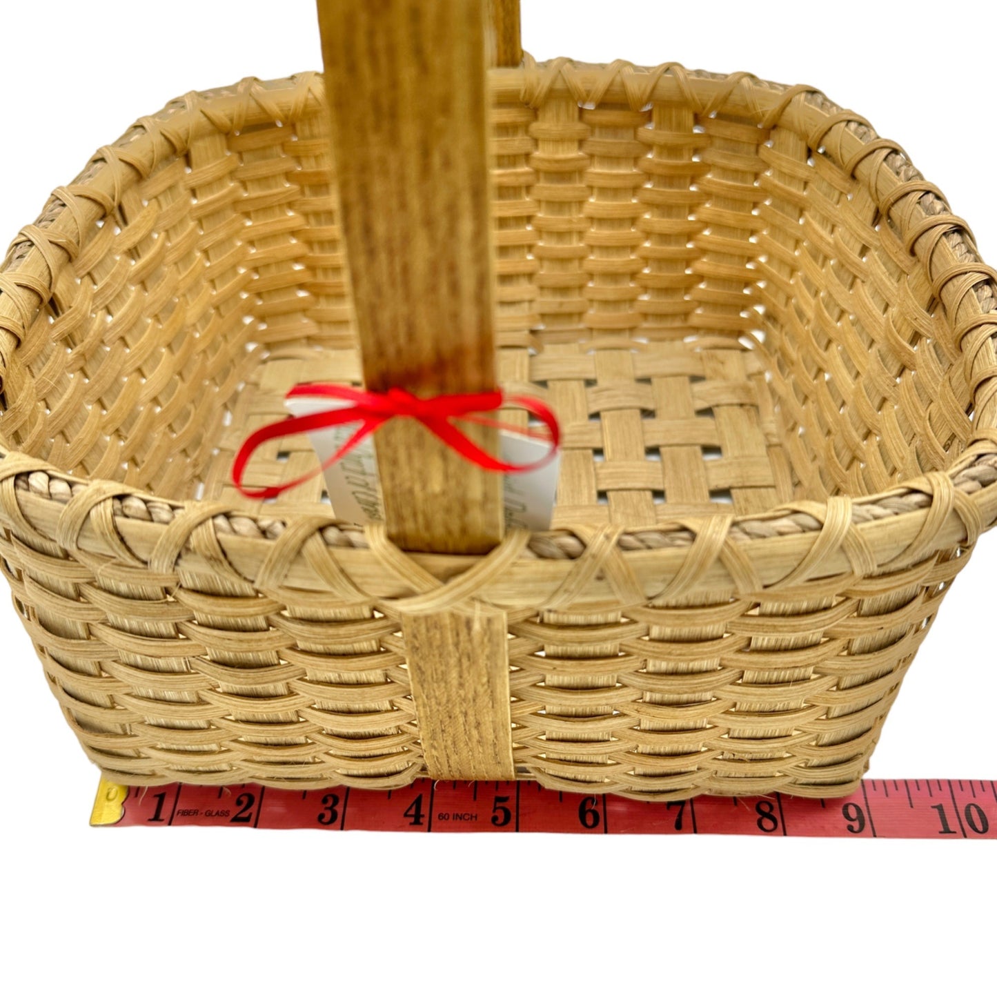 Handmade Basket Meadow Lane Square 10x11 opening with Wooden Handle