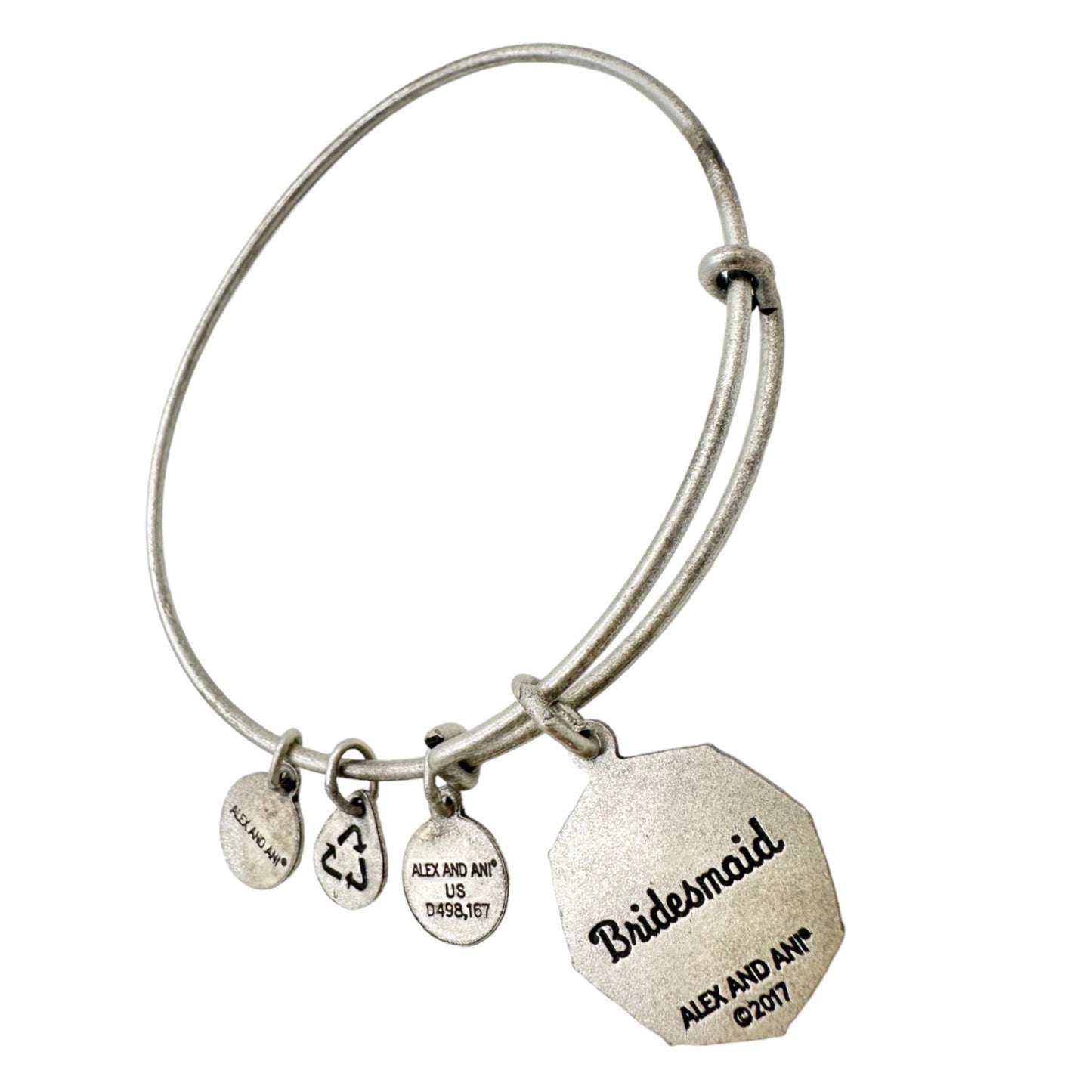 Alex and Ani Bracelet 2017 Bridesmaid Sister of My Heart Silvertone