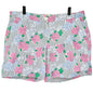 Curvy Caroline Womens Shorts 18W Pink Floral Blue Striped Print by Crown & Ivy