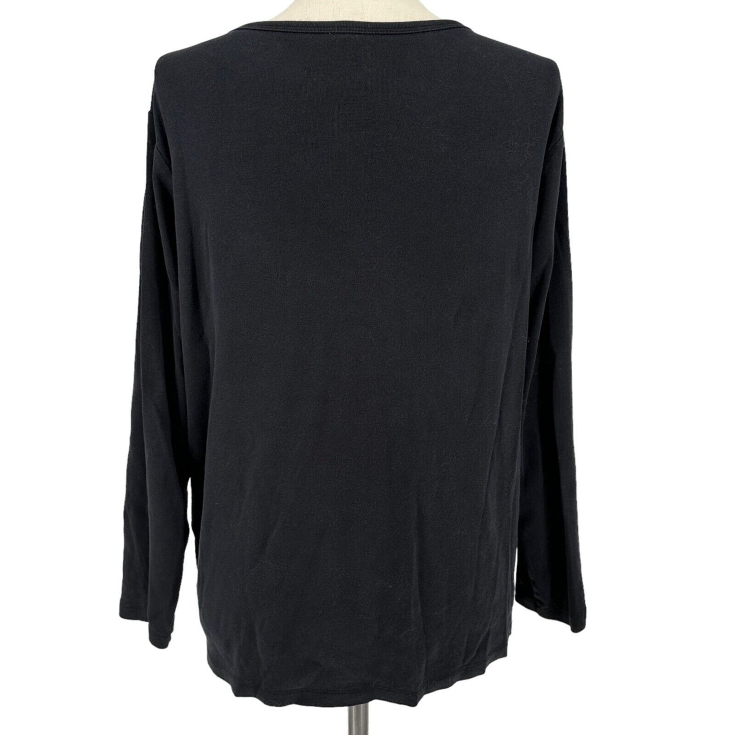 St. John's Bay Shirt Womens 3X Black Long Sleeve Tagless Comfortable