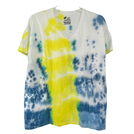 Hanes ComfortSoft Tie-Dye T-Shirt Large Short Sleeve V-Neck Tagless Unique