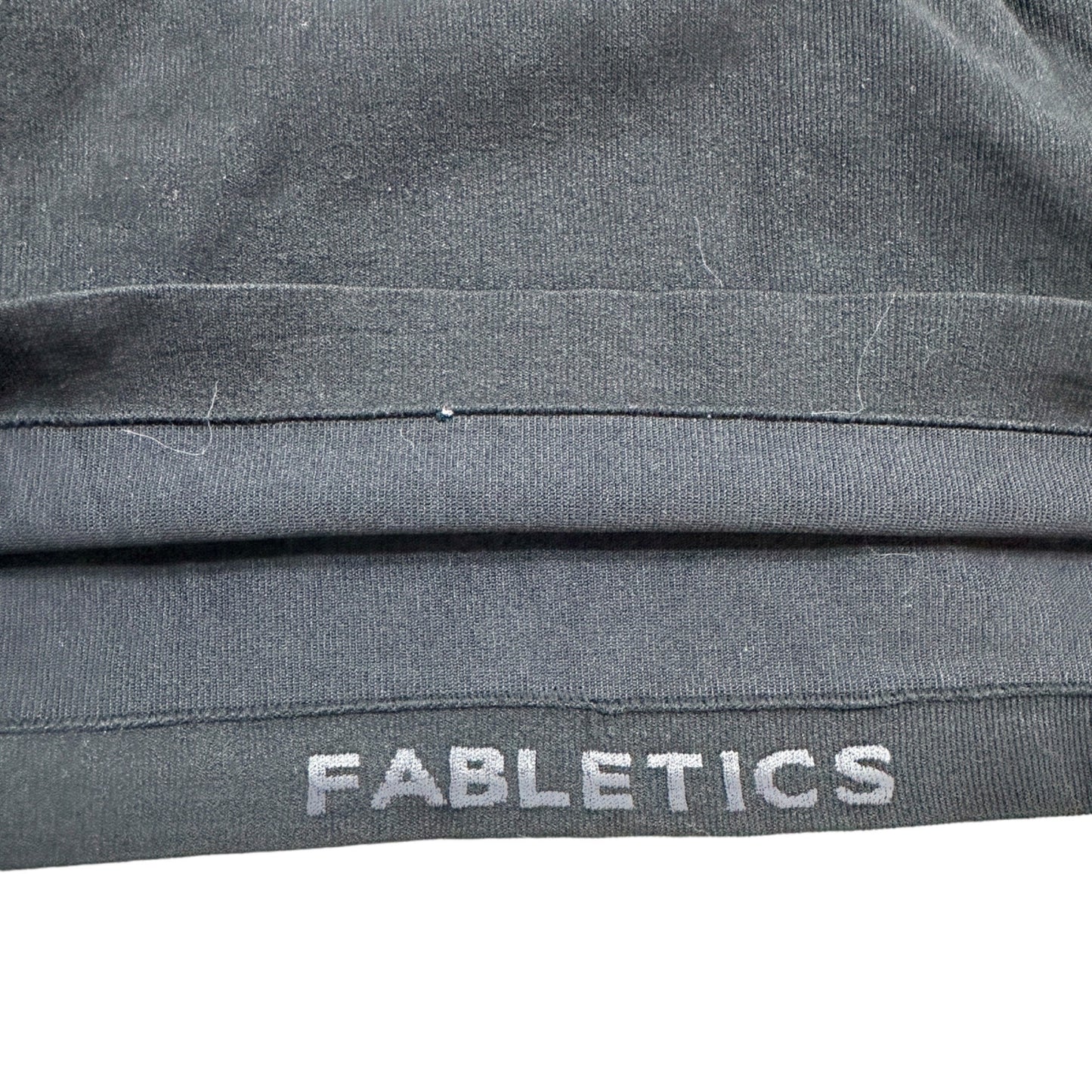 Fabletics Top Womens XS Black Fitted Stretchy Vented LS Laser Cut