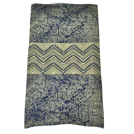 Geometric Patterned Neck Gaiter 17" Long Blue & Olive Green Unisex