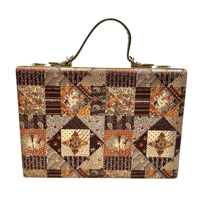 Vintage Patchwork Tapestry Briefcase With Handle Key Lock Keys Included 17x12x3