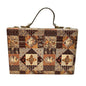 Vintage Patchwork Tapestry Briefcase With Handle Key Lock Keys Included 17x12x3