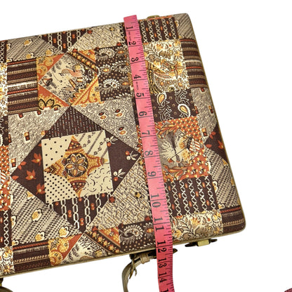 Vintage Patchwork Tapestry Briefcase With Handle Key Lock Keys Included 17x12x3