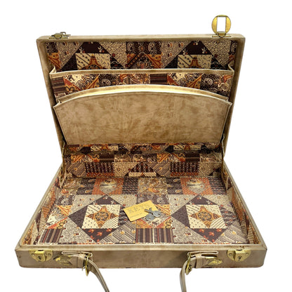 Vintage Patchwork Tapestry Briefcase With Handle Key Lock Keys Included 17x12x3