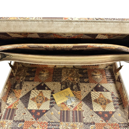 Vintage Patchwork Tapestry Briefcase With Handle Key Lock Keys Included 17x12x3