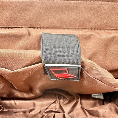 Leather Laptop Briefcase Adjustable Shoulder Strap Multiple Compartments Brown