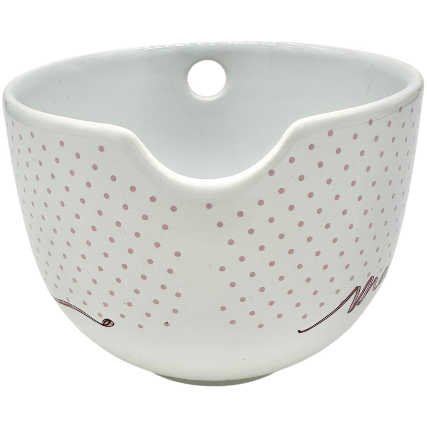 Disney Marie Aristocats Ceramic Ramen Bowl and Chopsticks Set White Pink Dots