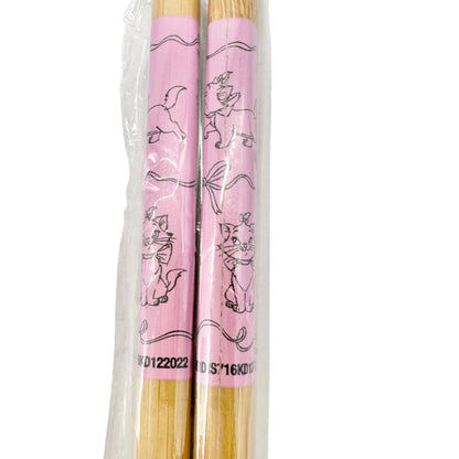 Disney Marie Aristocats Ceramic Ramen Bowl and Chopsticks Set White Pink Dots