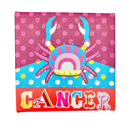 Cancer Zodiac Sign Canvas Art 6 x 6 Inches Wall Hanging Vibrant Multicolor