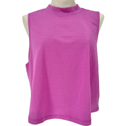 DSG Mesh Tank Top Womens XL PInk Lightweight Athletic Poly Sleeveless High Neck