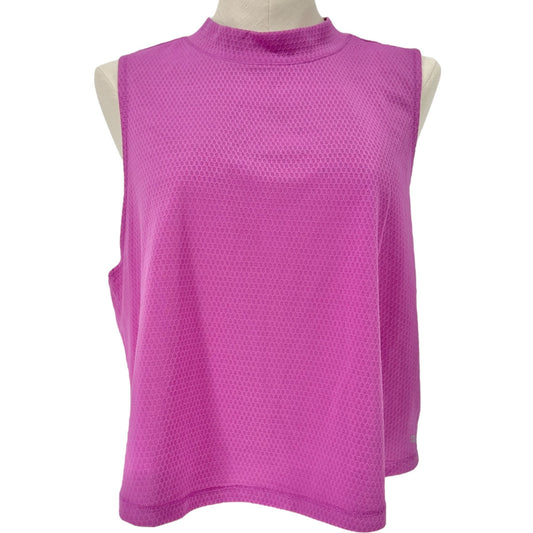 DSG Mesh Tank Top Womens XL PInk Lightweight Athletic Poly Sleeveless High Neck