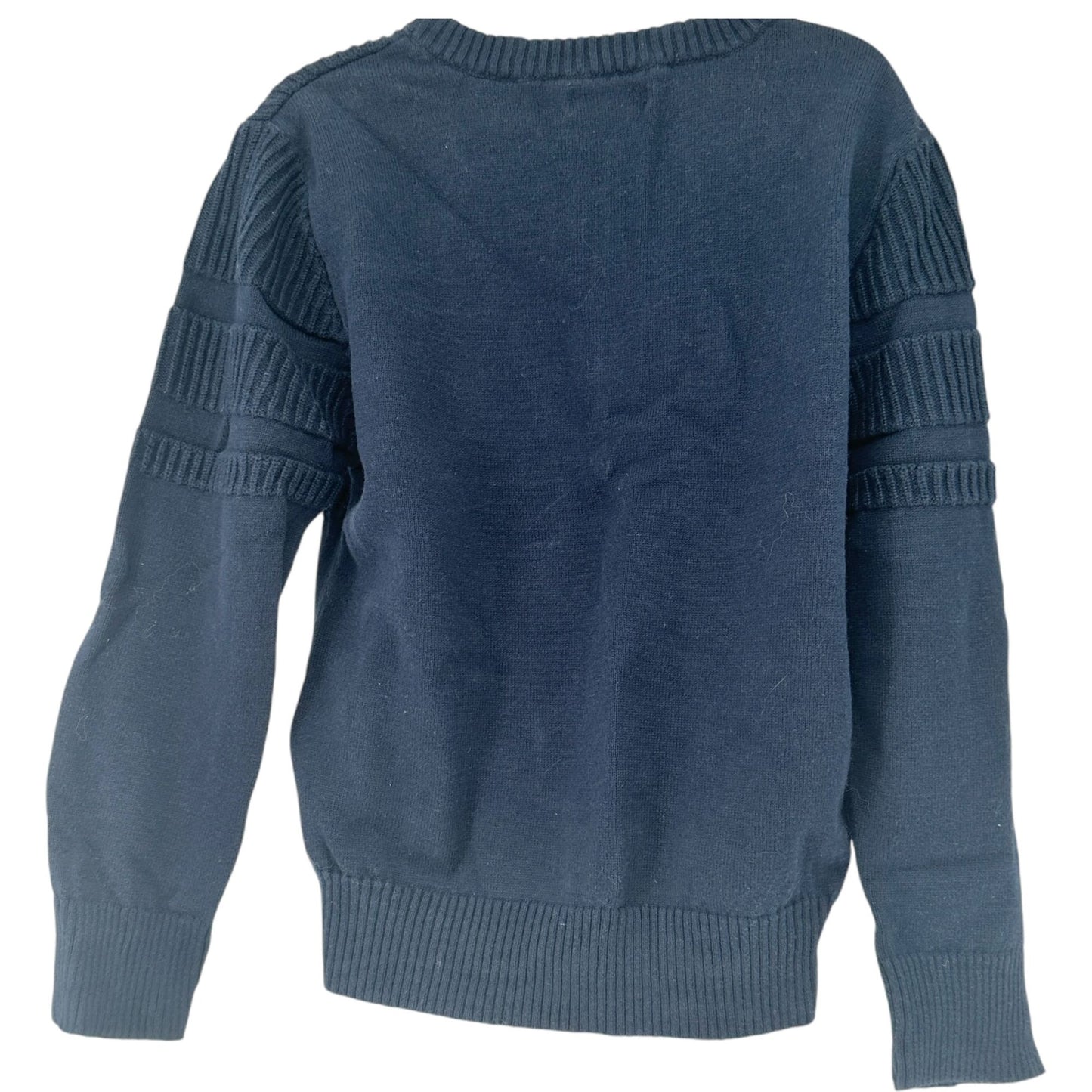 Cat & Jack Sweater Kids XS (4/5) Navy Blue Ribbed Knit 100% Cotton LS