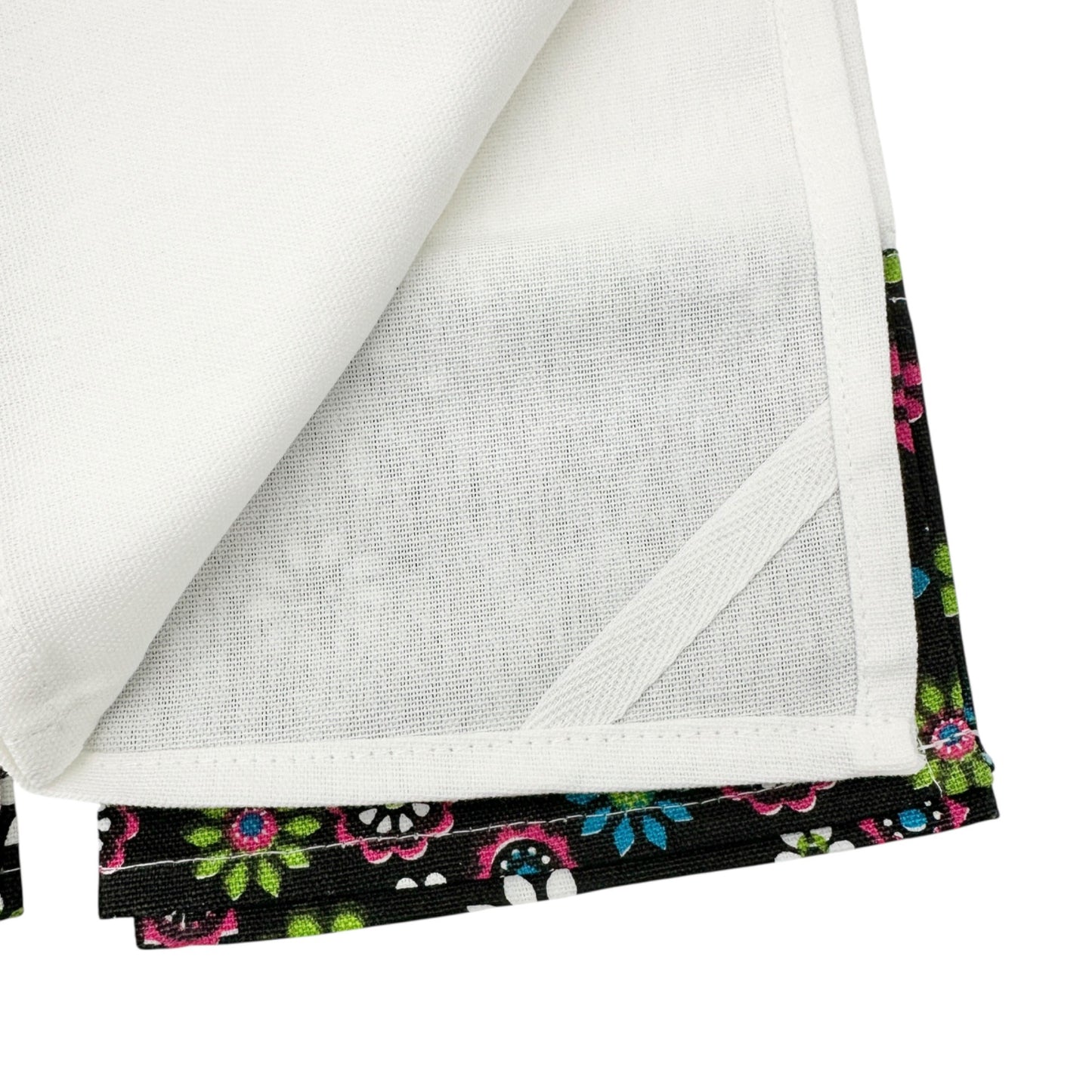 Day Of The Dead Embroidered Kitchen Towels Floral Trim Set Of 2 Sugar Skulls