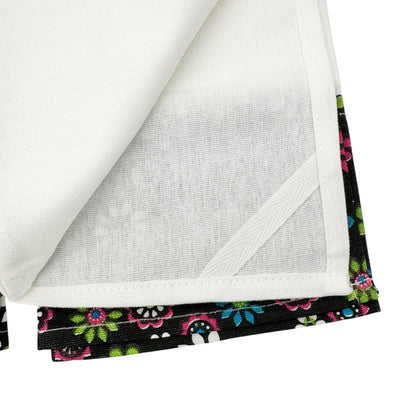 Day Of The Dead Embroidered Kitchen Towels Floral Trim Set Of 2 Sugar Skulls