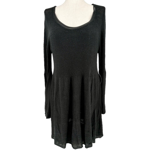 Venus Sweater Dress Womens 2X Black Camisole Lining Bell Sleeves NWT