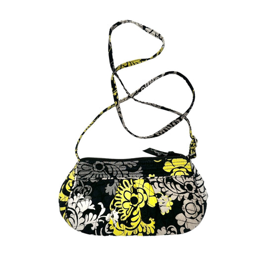 Vera Bradley Baroque Handbag 8 x 5 x 3 Black Gray Yellow White Adjustable Strap