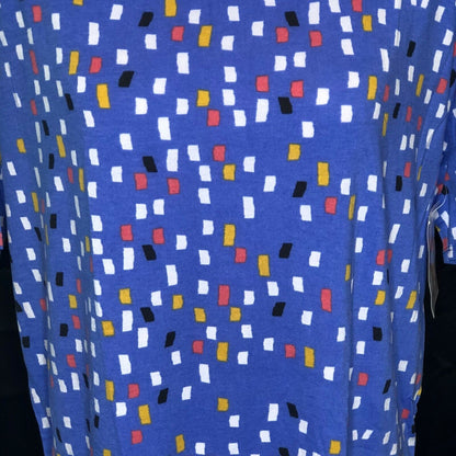 LuLaRoe RETIRED Irma Women's XS Blue Various Color Squares NWT