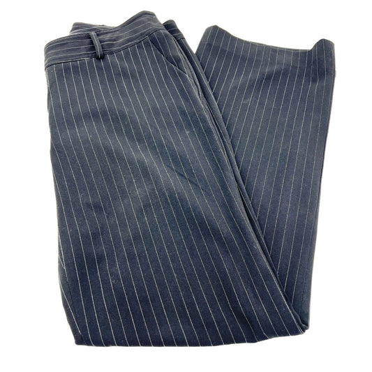 Oleg Cassini Women's 10 Black Pinstripe Pants with Side Pockets